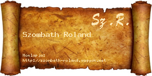 Szombath Roland névjegykártya