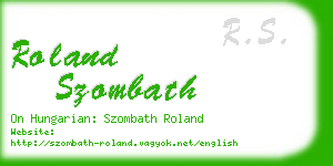 roland szombath business card